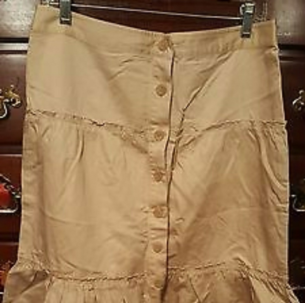 NWT Banana Republic cotton Prairie skirt tan. P 10